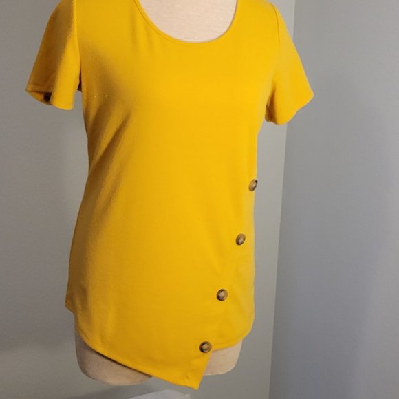 NAIF WOMENS  GOLDEN YELLOW SHORT SLEEVE TOP - Picture 4 of 11